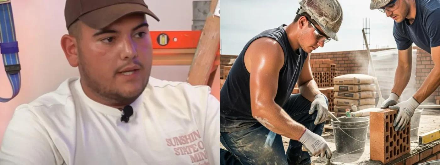 Un joven albañil argentino combina oficio y redes sociales para destacar su trabajo