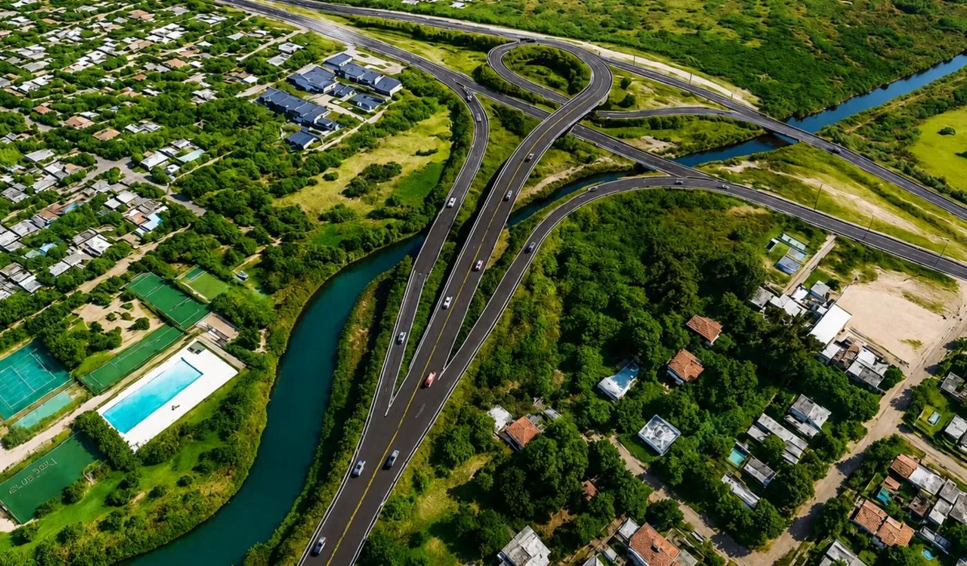 Así será el distribuidor vial en Camino Centenario para la nueva bajada de la Autopista La Plata-Buenos Aires en City Bell