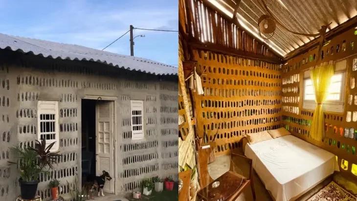 Cómo dos mujeres construyeron una casa de siete habitaciones con 8000 botellas recicladas en Brasil
